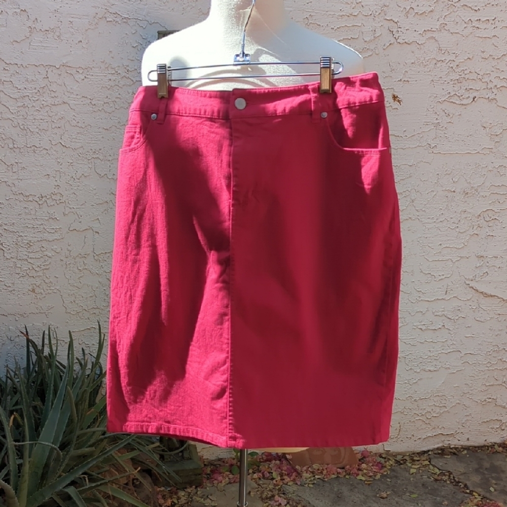 Chico's Red Pencil Skirt